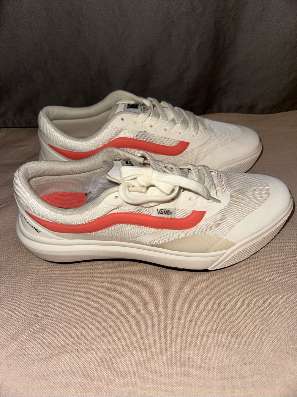 Vans Cream Ultrarange 2.0 Sneakers with Coral Stripe - Picture 3 of 6
